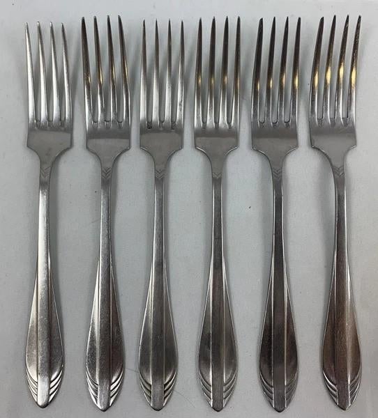 Gero Zilmeta 581 Visgraat 6 Dessertvorken 17,5cm Vintage, Coolsingel 104, 3011 AG Rotterdam, Netherlands, Verzenden, Zo goed als nieuw