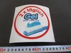 sticker 2x täglich gel fluor + mineral - tandpasta, Ophalen, Zo goed als nieuw, Bedrijf of Vereniging