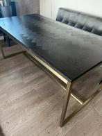 Rivièra Maison Costa Mesa Eettafel - Eikenhout & Goud, Eikenhout, Zo goed als nieuw, Vijf personen of meer, 150 tot 200 cm