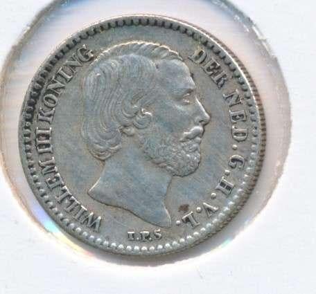 Nederland 10 Cent 1880 Willem 3, Koning Willem III, Zilver, Ophalen of Verzenden, 10 cent