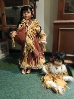 set mooie porseleinen poppen Indianen moeder + kinderen, Ophalen of Verzenden, Zo goed als nieuw, Pop