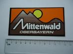 sticker oud Duitsland Ober bayern mittenwald ski bergsport, Verzamelen, Stickers, Overige typen, Zo goed als nieuw, Verzenden