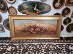 Oud olieverf olieverfschilderij schilderij stilleven D28, Ophalen of Verzenden