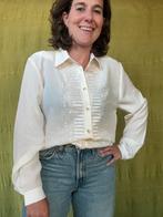 Vintage blouse / shirt- crème - embroidery - 38/M/medium, Maat 38/40 (M), Beige, Hgv, Ophalen of Verzenden