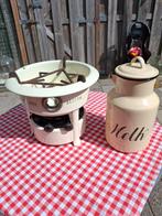 Vintage Beccon Rechaud & Melkkan - Emaille Set, Antiek en Kunst, Antiek | Emaille, Ophalen of Verzenden