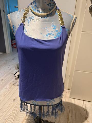 Nieuwe haltertop topje Bodyflirt lila met goud beschikbaar voor biedingen