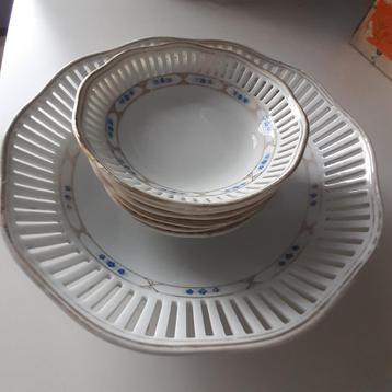 Gebaksstel Fruitstel blauw/goud beschikbaar voor biedingen