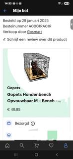 Hondenbench medium 76 x 48 x 53  nieuw €49. Zwart met ligmat, Dieren en Toebehoren, Hondenbenches, Ophalen, Zo goed als nieuw