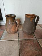 Twee vintage aardewerk kannen, Gebruikt, Overige kleuren, Aardewerk of Porselein, Ophalen of Verzenden