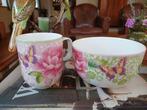 Villeroy en Boch servies bloem vlinder mok kom brocante, Antiek en Kunst, Ophalen of Verzenden