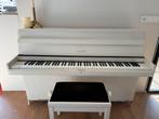 Witte Euterpe piano met kruk, Muziek en Instrumenten, Piano's, Ophalen, Gebruikt, Wit, Piano