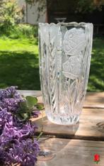 Anna Hutte vintage kristalglazen vaas met geëiste rozen, Antiek en Kunst, Ophalen of Verzenden