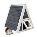 Kattenhuis hout | 50 x 50 x 54 cm | Wit/Grijs, Dieren en Toebehoren, Katten-accessoires, Nieuw, Verzenden