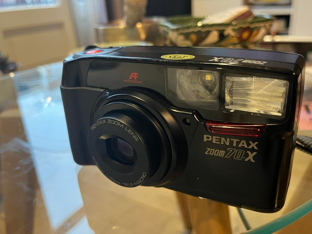 Pentax Zoom 70-X Camera met Tas, Audio, Tv en Foto, Fotocamera's Analoog, Ophalen of Verzenden, Gebruikt, Compact, Pentax