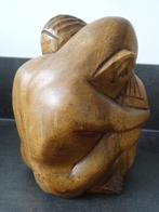 yoko beeld massief hout Yoko beeld vriendschap liefde 1,6 kg, Antiek en Kunst, Ophalen of Verzenden