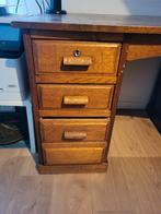 Vintage eiken Bureau met 7 Lades met massief blad, Ophalen of Verzenden, Gebruikt
