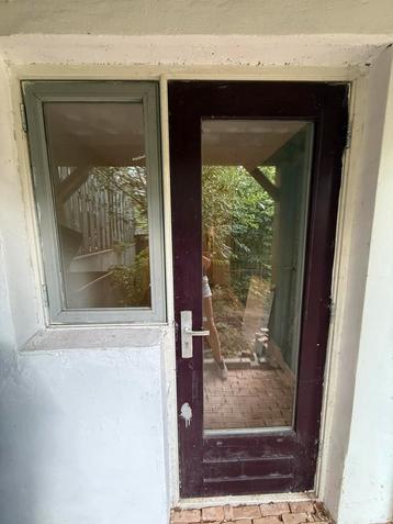 Tuindeur met raam kozijn hardhout HR++ 220 x 146 beschikbaar voor biedingen