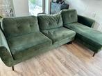 Mooie groene velvet hoekbank, Huis en Inrichting, Banken | Bankstellen, Ophalen, 250 tot 300 cm, Hoekbank, 75 tot 100 cm