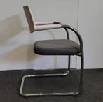 Vitra Visavis Slede Vergaderstoel Wit Donkergrijs Chroom Sta, Ophalen of Verzenden, Wit, Metaal, Vijf, Zes of meer stoelen