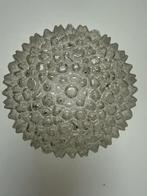 Vintage Glazen Plafondlamp, Huis en Inrichting, Lampen | Lampenkappen, Wit, Rond, Ophalen of Verzenden, Zo goed als nieuw