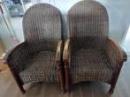 Rieten fauteuil stoelen, Huis en Inrichting, Ophalen, Gebruikt, Minder dan 75 cm, 50 tot 75 cm