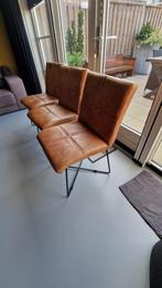 Eetkamerstoelen, Leder, Huis en Inrichting, Stoelen, Ophalen, Gebruikt, Overige kleuren, Drie