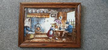 tegelplateau oud VAN R.KONING, GESIGNEERD, HANDPAINTED beschikbaar voor biedingen