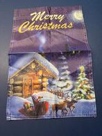 Kerst vlag paars met print merry christmas, Diversen, Kerst, Ophalen of Verzenden, Nieuw