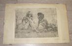 Eimbertus (Bart) van As eigen druk uit 1962 van twee vrouwen, Antiek en Kunst, Kunst | Schilderijen | Klassiek, Ophalen of Verzenden