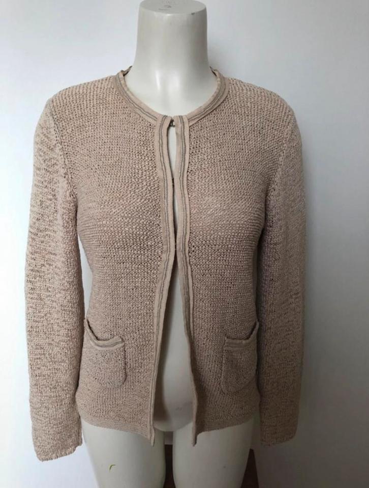 Uno due ecru vestje l, Kleding | Dames, Truien en Vesten, Zo goed als nieuw, Maat 42/44 (L), Beige, Ophalen of Verzenden