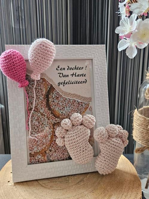 Gehaakte babyvoetjes, ballonnetjes, beertjes, Kinderen en Baby's, Kraamcadeaus en Geboorteborden, Nieuw, Ophalen of Verzenden