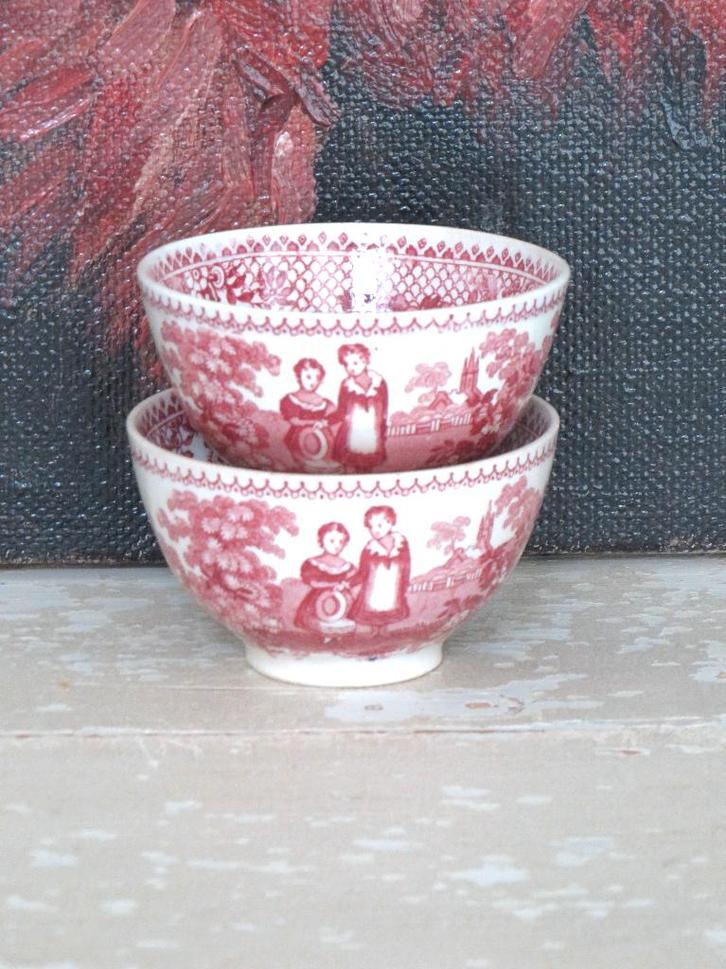 Set van 2 antieke spoelkommetjes BF “Orphans”, Antiek en Kunst, Antiek | Servies los, Ophalen of Verzenden