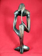 houtsnijwerk in Makonde-stijl naar het beeld 'Le Penseur', Ophalen of Verzenden