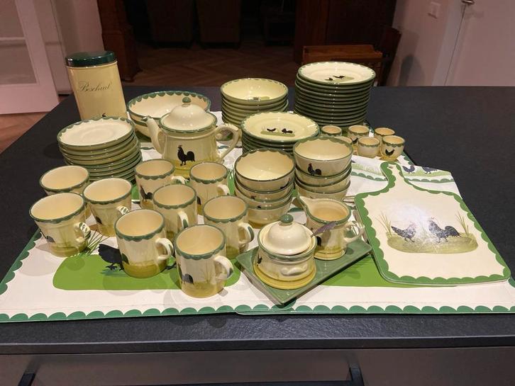 Uitgebreid Kip Haan Servies, Antiek en Kunst, Antiek | Servies compleet, Ophalen