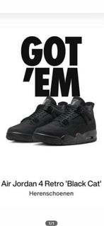 Air Jordan 4 Retro 'Black Cat' Herenschoenen 45, Kleding | Heren, Schoenen, Zwart, Air Jordan, Nieuw, Ophalen of Verzenden