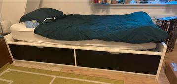 1 persoons bed met lades, wit, BRIMNES IKEA 