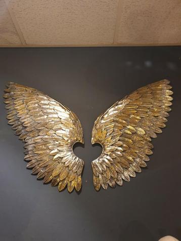prachtige metalen engelen vleugels zilver met goud