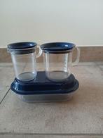 Tupperware roomstelletje, suikerpot, melkkan, bonbonschaaltj, Ophalen of Verzenden, Zo goed als nieuw, Wit, Overige typen