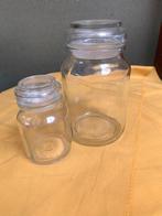 Vintage glazen potten met sluitrubber 2 stuks, Ophalen of Verzenden, Zo goed als nieuw, Glas, Pot, Bus of Blik