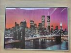 Grote ingelijste poster 94 x 63 – NY bij zonsondergang, Ophalen, Gebruikt, Met lijst, Rechthoekig Liggend
