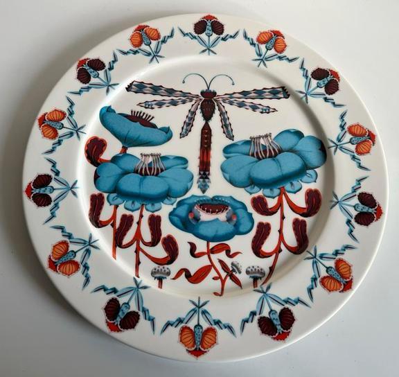 Iittala Korento Dinerbord Blauw Libelle Haapaniemi Ø30 P STK, Huis en Inrichting, Keuken | Servies, Nieuw, Bord(en), Overige stijlen