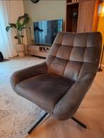 Draaifauteuil velvet antraciet - by Fonq Albie, Huis en Inrichting, Fauteuils, Ophalen, 75 tot 100 cm, Zo goed als nieuw, Stof