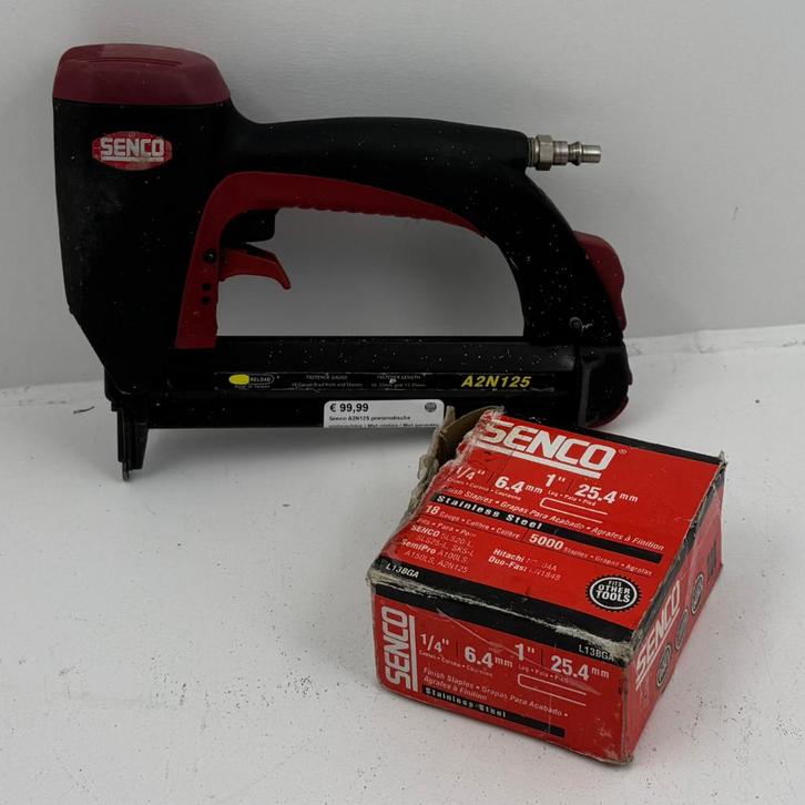 Senco A2N125 pneumatische nietmachine | Met nietjes | Met ga, Doe-het-zelf en Verbouw, Gereedschap | Boormachines, Zo goed als nieuw