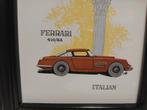 Oud tegeltje Italian Ferrari 410 S/A zwart lijstje Vintage, Ophalen of Verzenden