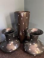 Vaas stenen bloempot, Ophalen, Steen, 50 tot 75 cm, Zwart