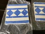 2 Oude Blauw/Wit Tegels - 13x13 cm, Doe-het-zelf en Verbouw, Tegels, Overige materialen, Gebruikt, Wandtegels, Ophalen of Verzenden