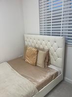 Tweepersoonsbed Meubella Aventura Diamond 140x200, Ophalen, Overige materialen, Wit, Tweepersoons