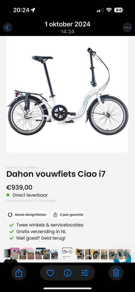 Dahon Vouwfiets - Compact en Handig!, Fietsen en Brommers, Fietsen | Vouwfietsen, Gebruikt, Dames, Dahon, 18 tot 20 inch, Totaal opvouwbaar
