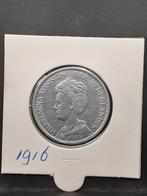 1 gulden 1916 Koningin Wilhelmina, 1 gulden, Zilver, Ophalen of Verzenden, Koningin Wilhelmina