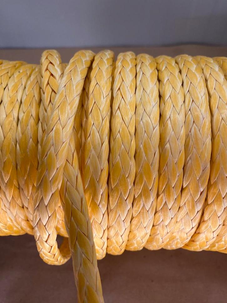 HMPE touw - 50 meter - 8 mm - geel, Watersport en Boten, Accessoires en Onderhoud, Nieuw, Lijn of Blok, Ophalen of Verzenden